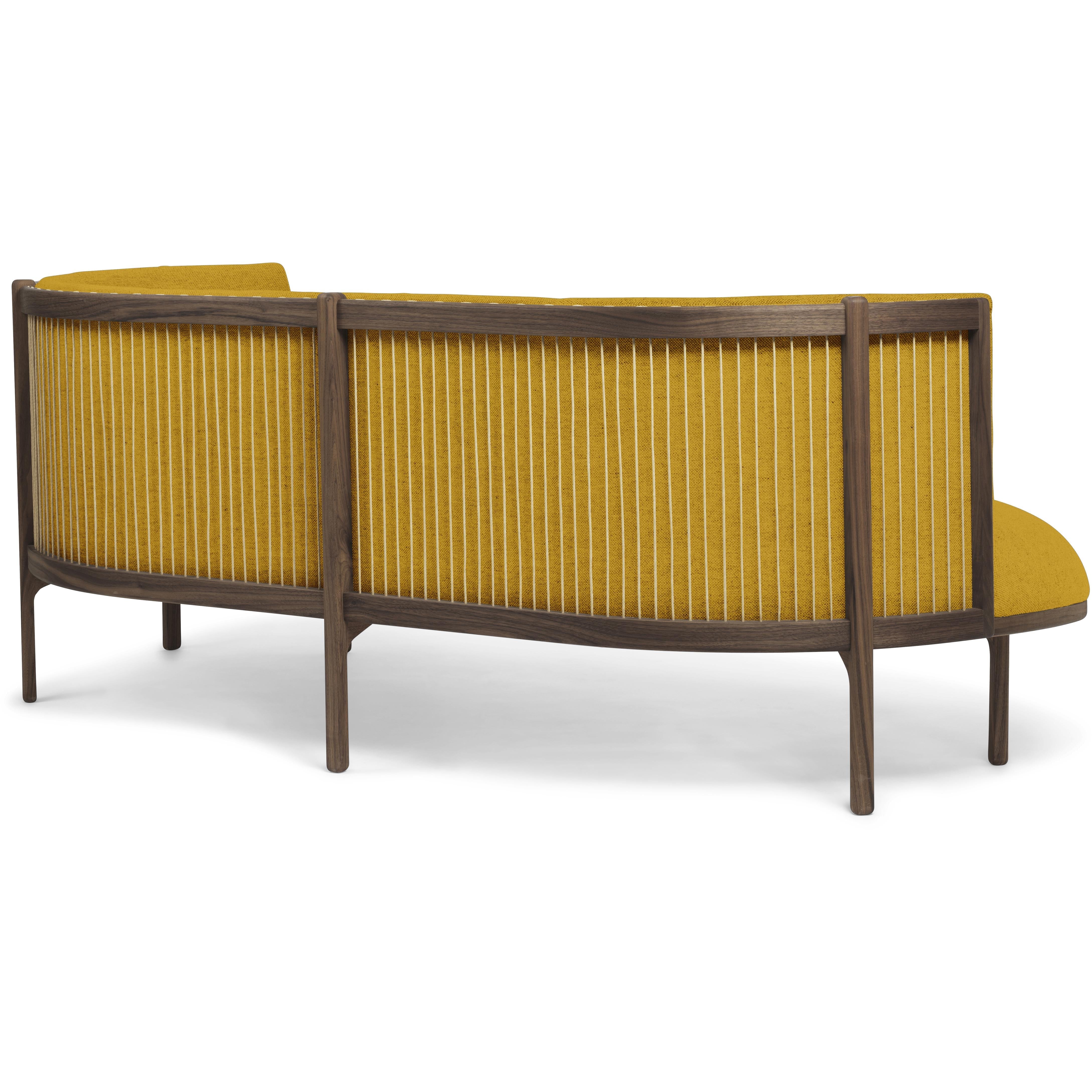 [product_category]-Carl Hansen Rf1903 R Sideways Sofa 3 Seater Right Walnut Oil/Hallingdal 457 Fabic, Yellow/Natural Brown-Carl Hansen-RF1903-R-walnut-oil-hallingdal65-457-CAR-3
