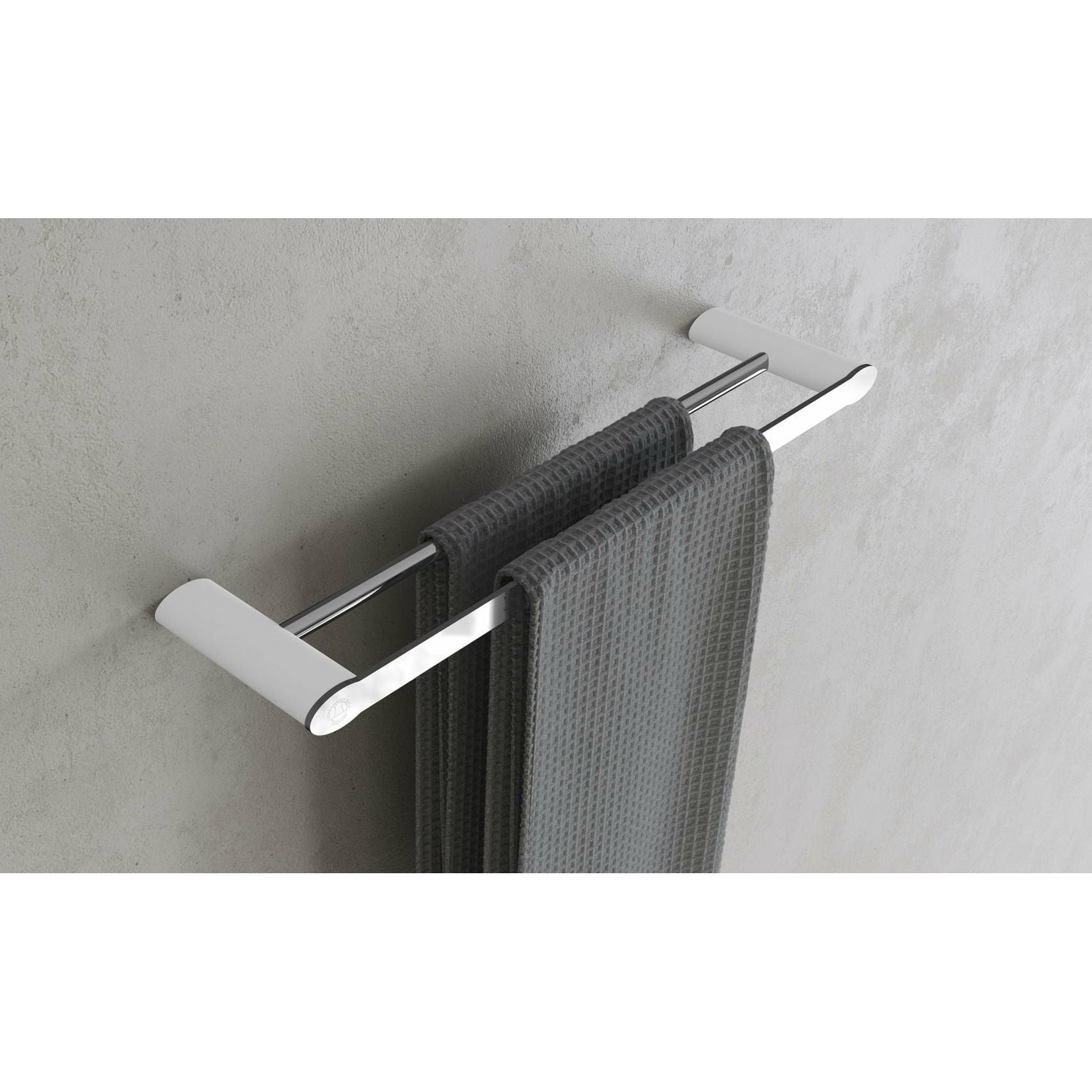 [product_category]-Copenhagen Bath Cb 200 Double Towel Holder, Chrome/Mat White-Copenhagen Bath-5700400401241-40040124-COP-3