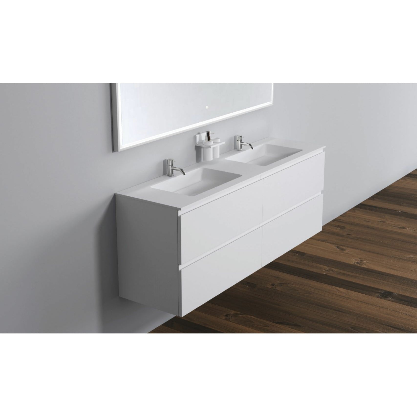 [product_category]-Copenhagen Bath Malmö Cabinet With Double Romsø Sink, L160 Cm-Copenhagen Bath-5700300102125-30010212-COP-4