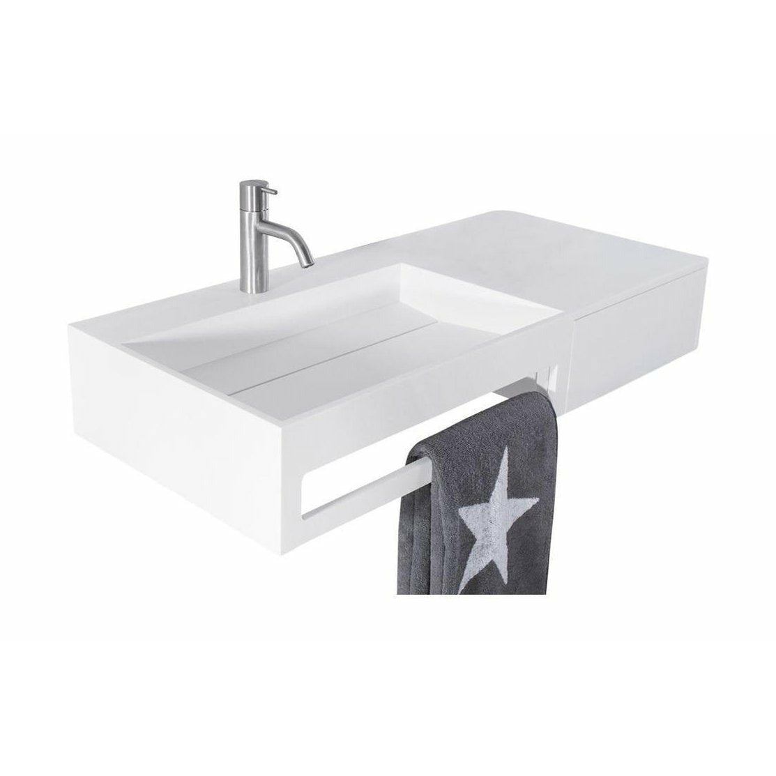 [product_category]-Copenhagen Bath Sandfjord Left Wash Basin, L90 Cm-Copenhagen Bath-5700400100823-40010082-COP-1