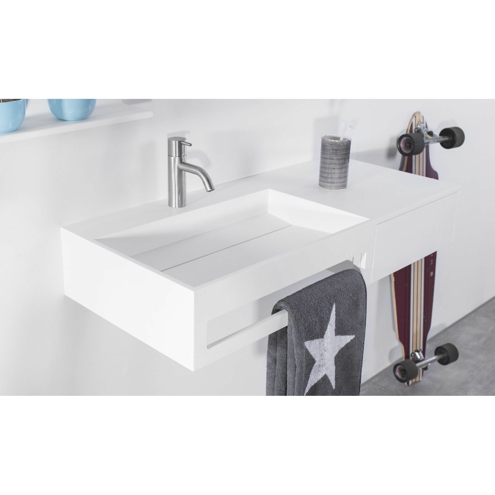 [product_category]-Copenhagen Bath Sandfjord Left Wash Basin, L90 Cm-Copenhagen Bath-5700400100823-40010082-COP-2
