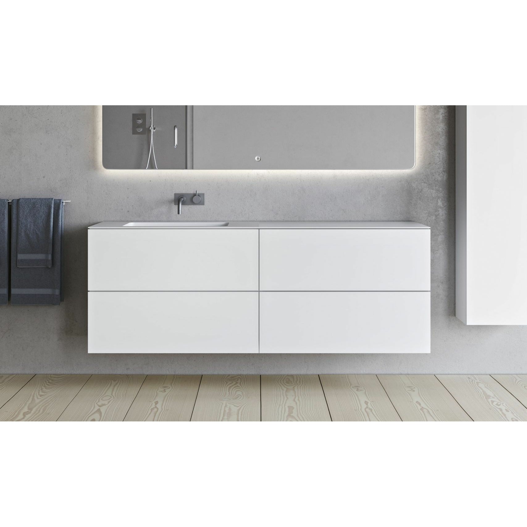 [product_category]-Copenhagen Bath Sq2 Double Cabinet With Left Sink, L160 Cm-Copenhagen Bath-5700300101708-30010170-COP-2