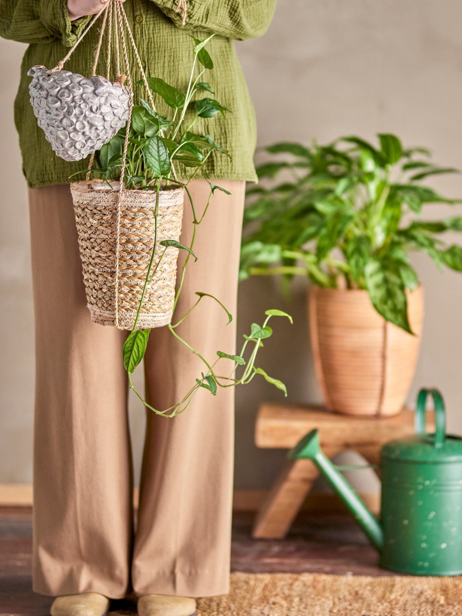 [product_category]-Creative Collection Alaz Flowerpot, Hanging, Nature, Stoneware-Creative Collection-5711173303410-82057663-BLO-3