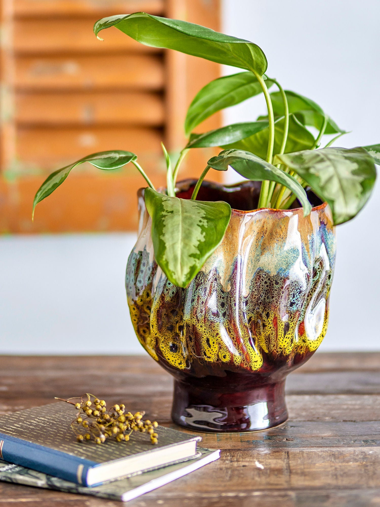 [product_category]-Creative Collection Mahnoor Flowerpot, Brown, Stoneware-Creative Collection-5711173324965-82060862-BLO-3