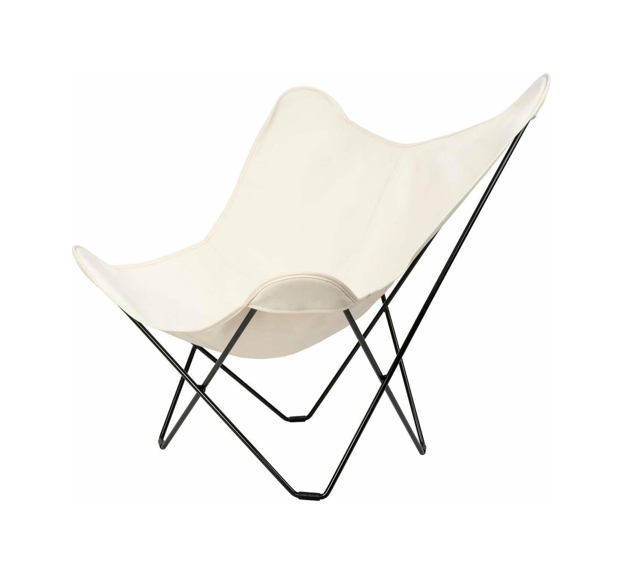 [product_category]-Cuero Cotton Canvas Mariposa Chair, White With Black Frame-Cuero-7340172612186-Cot-Can-Mar-Ind-Wht-BlkFr-CUE-1