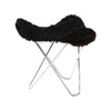 Cuero Iceland Flying Goose Stool, Shorn Black/Chrome