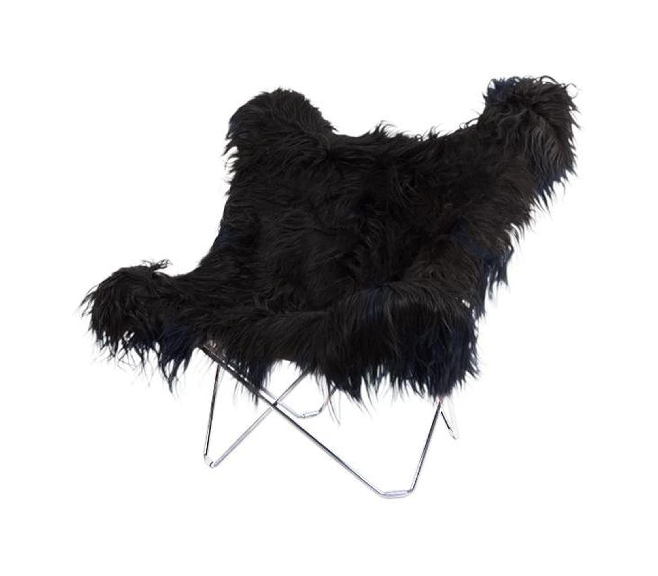 [product_category]-Cuero Iceland Mariposa Butterfly Chair, Wild Black/Chrome-Cuero-7340172611271-1127-CUE-1