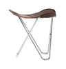 Cuero Pampa Flying Goose Stool, Chocolate/Chrome