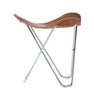 Cuero Pampa Flying Goose Stool, Oak/Chrome
