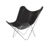 Cuero Pampa Mariposa Butterfly stol, sort/krom