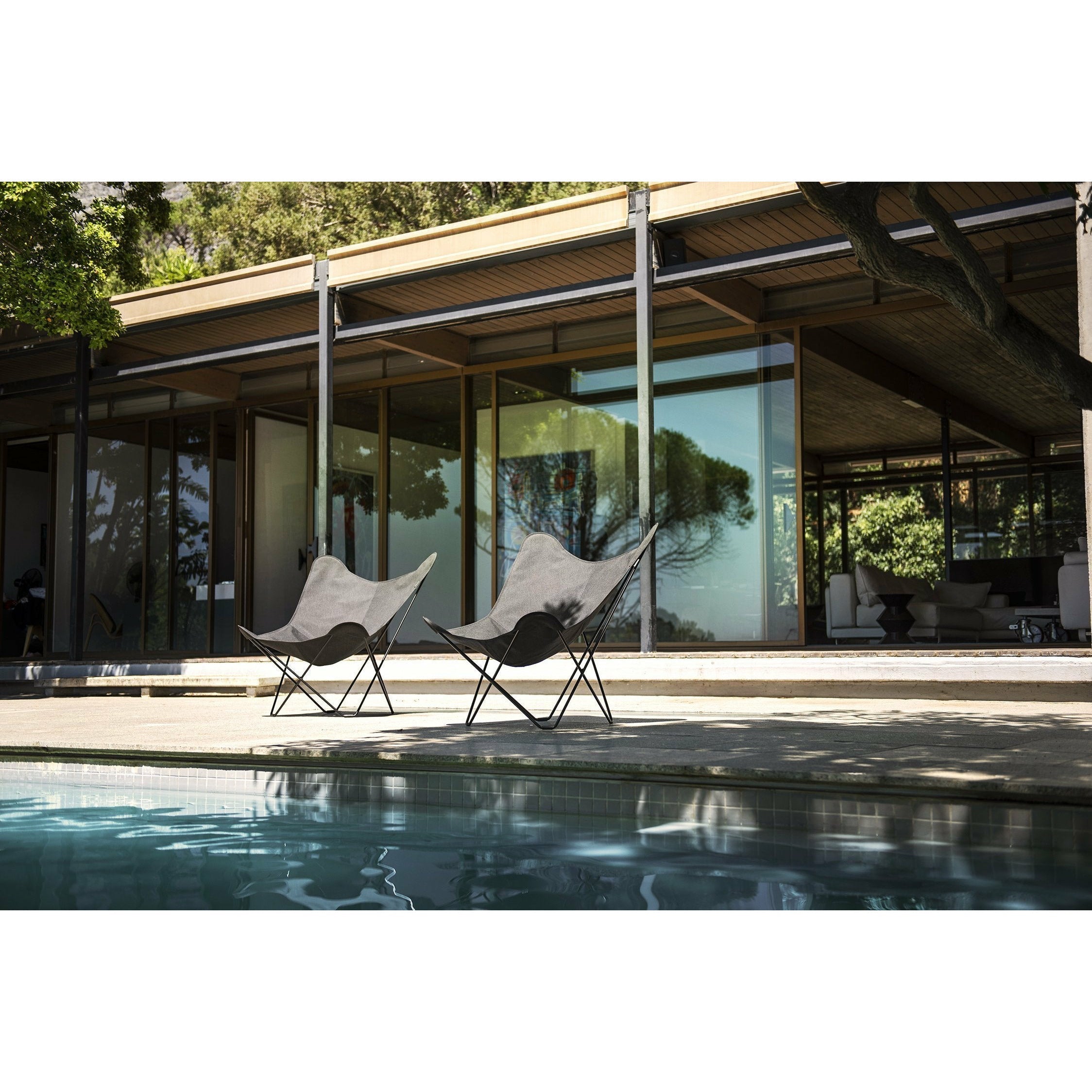 [product_category]-Cuero Sunshine Mariposa Butterfly Chair, Charcoal Piqué/Black Outdoor Frame-Cuero-7340172619093-33988781179011-2