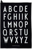 Design Letters Aj Tea Towel, Black, 2 P Cs.