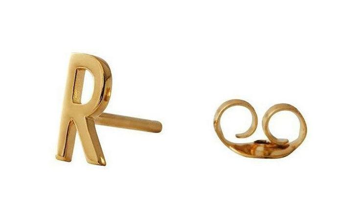[product_category]-Design Letters Earring With Letter, Gold, R-Design Letters-5710498973254-90401001R-DES-1