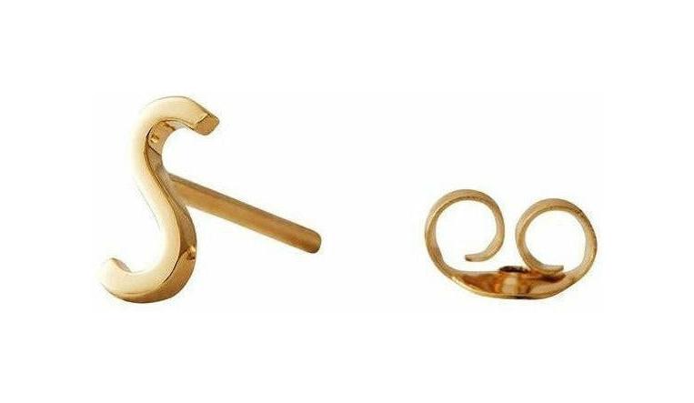 [product_category]-Design Letters Earring With Letter, Gold, S-Design Letters-5710498973261-90401001S-DES-1