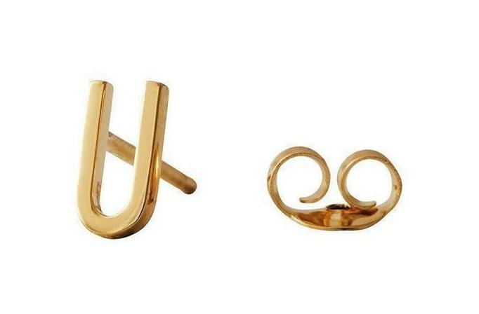 [product_category]-Design Letters Earring With Letter, Gold, U-Design Letters-5710498973285-90401001U-DES-1