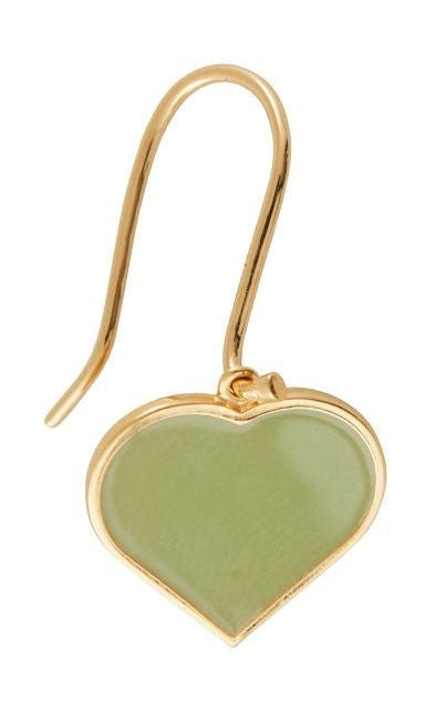 [product_category]-Design Letters Earring's Enamel Heart Gold, Crispy Green-Design Letters-5710498193256-90405000CRISPGREEN-DES-1