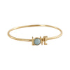 Design Letters Great Love Bangle 18k guldbelagt, akvamarinblå
