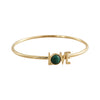 Design Letters Great Love Bangle 18k guldbelagt, malachitgrøn