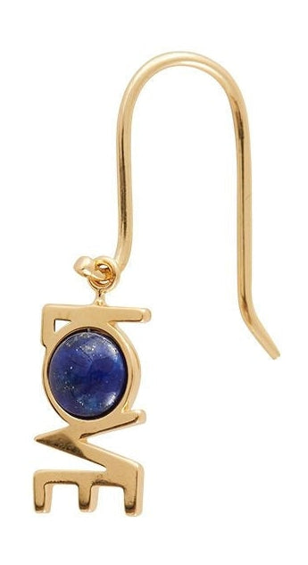 [product_category]-Design Letters Great Love Earrings 1 P Cs 18k Gold Plated, Lapis Lazuli Blue-Design Letters-5710498192174-90402006LAPLAZULI-DES-1