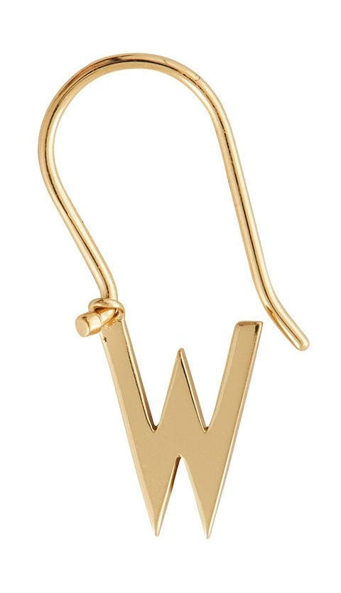 [product_category]-Design Letters Initial Earrings With Letter Gold, W-Design Letters-5710498192365-90406000W-DES-1