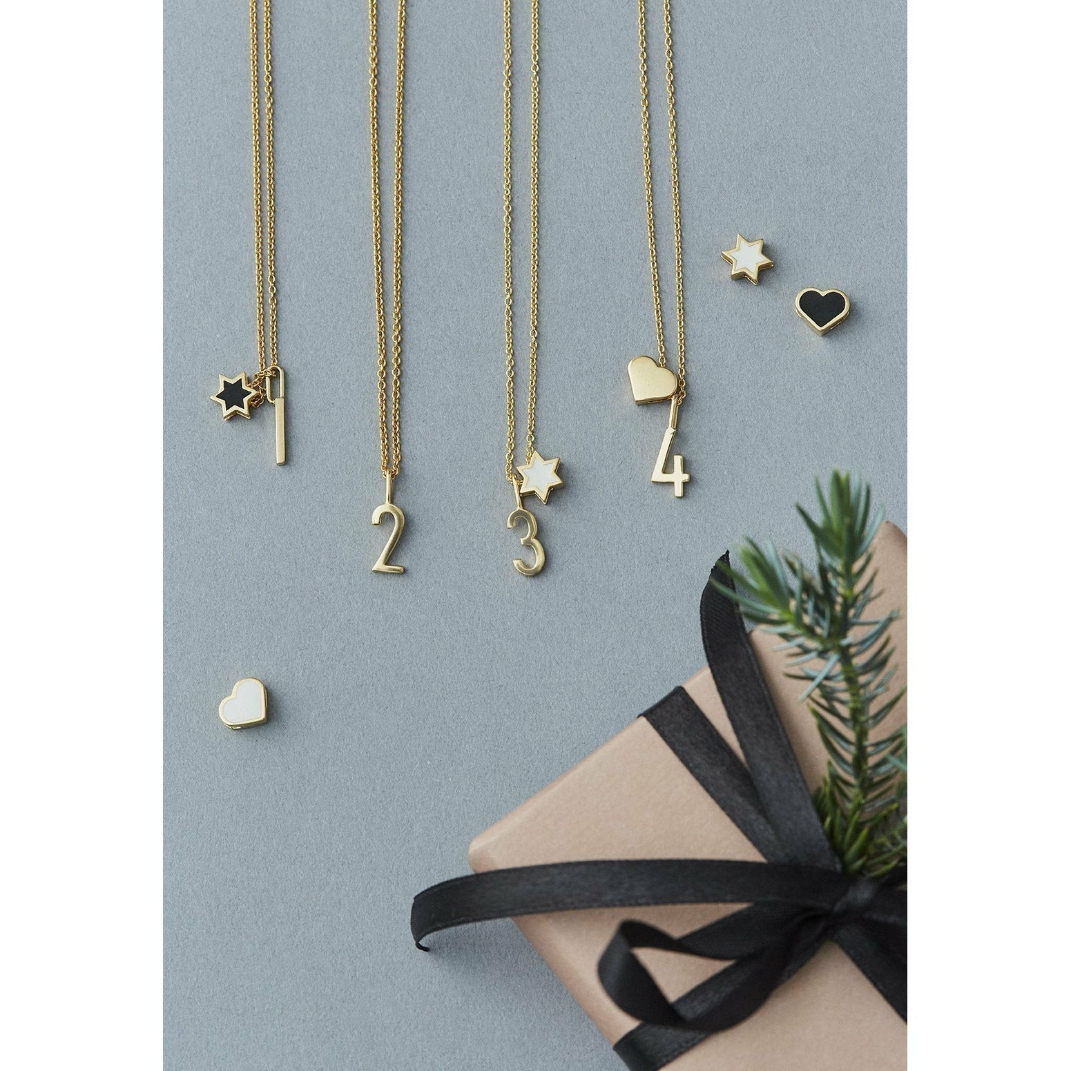 Design Letters Lucky Number Counterpart, Gold, Number 1