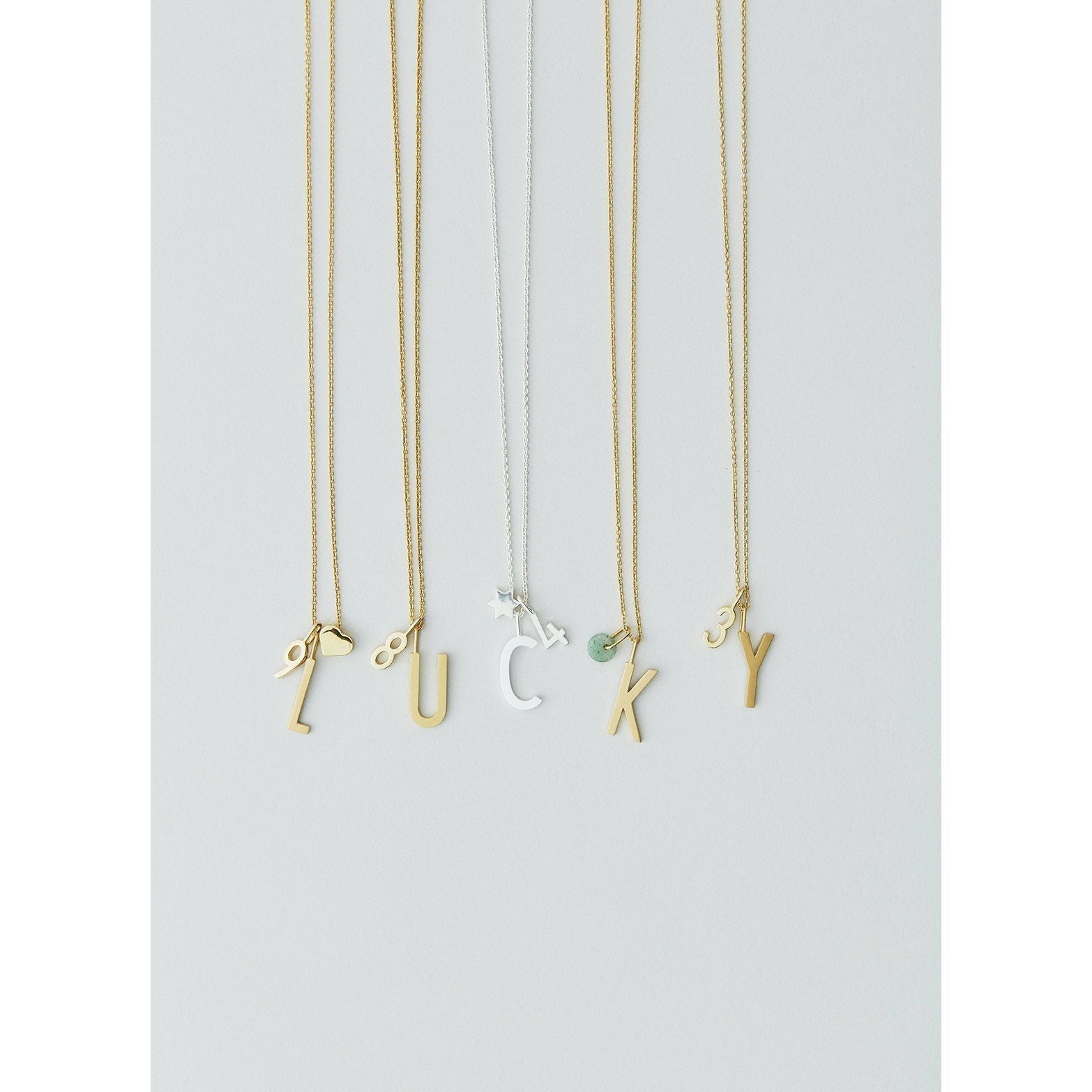 Design Letters Lucky Number Counterpart, Gold, Number 1