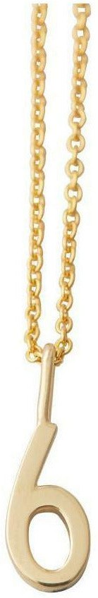 Design Letters Lucky Number Counterpart, Gold, Number 6