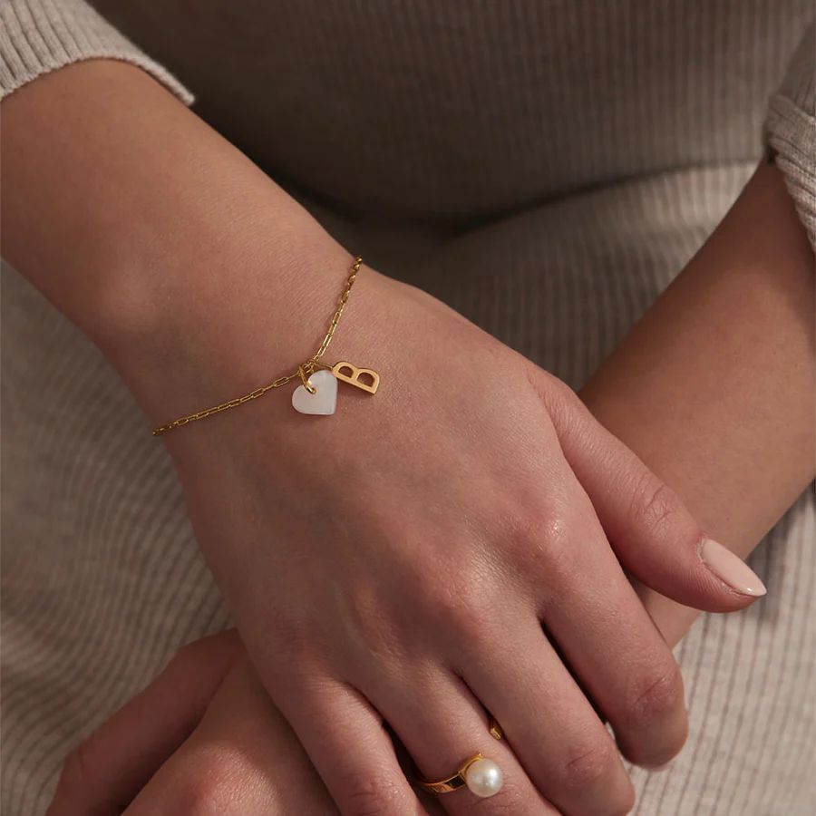 [product_category]-Design Letters Pearl Heart Charm, Gold-Design Letters-5710498192587-90305006PEARL-DES-3