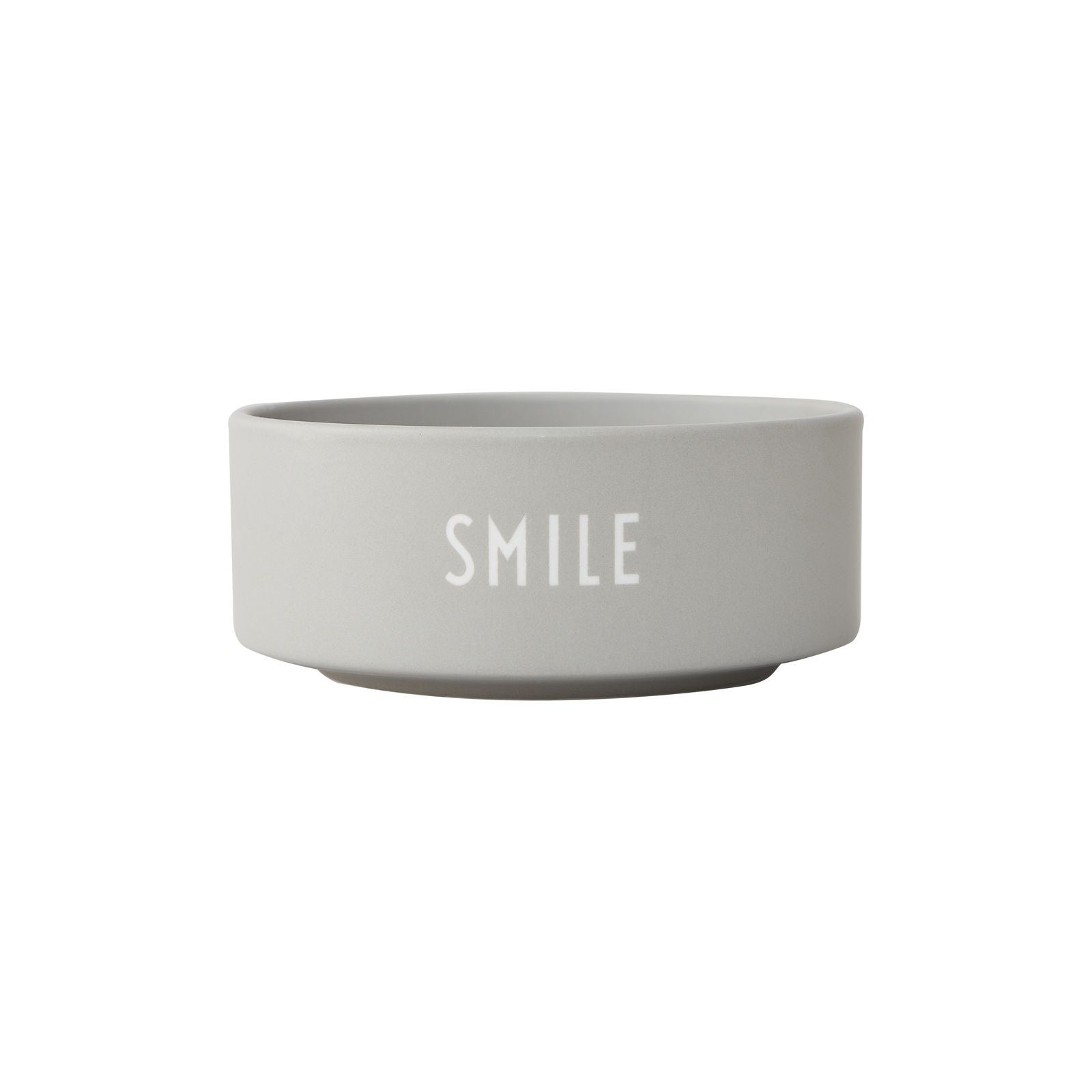 [product_category]-Design Letters Porcelain Snack Bowl, Gray-Design Letters-5710498189990-10204010CLGRSMILE-DES-1