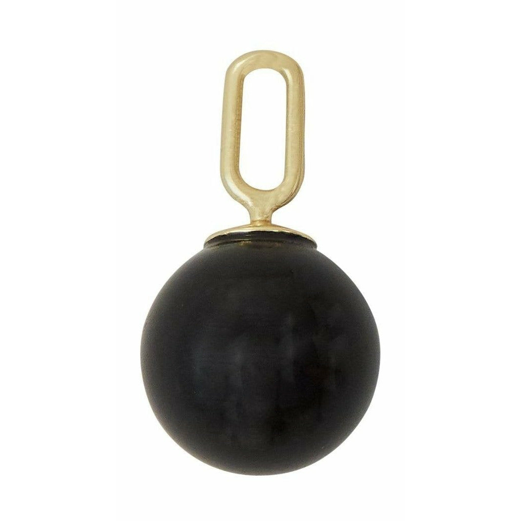 [product_category]-Design Letters Stone Drop Pendant 8mm 18k Gold Plated Silver, Black Agate-Design Letters-5710498189365-90302021BLACKAGATE-DES-1