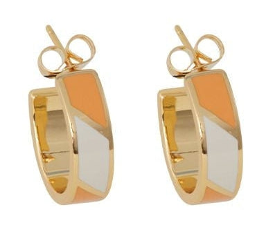 [product_category]-Design Letters Striped Candy Earrings 16mm 2 P Cs, Orange/White-Design Letters-5710498192990-90403013ORAWHITE-DES-1