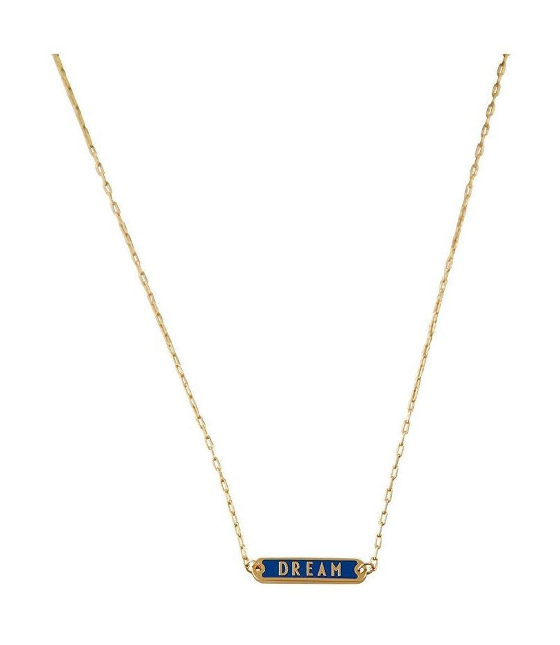 [product_category]-Design Letters Word Candy Necklace Dream Brass Gold Plated, Cobalt Blue-Design Letters-5710498192891-90304014COBADREAM-DES-1