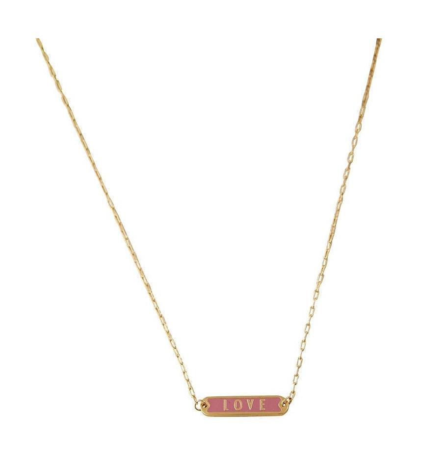 [product_category]-Design Letters Word Candy Necklace Love Brass Gold Plated, Dark Pink-Design Letters-5710498192914-90304014DPILOVE-DES-1
