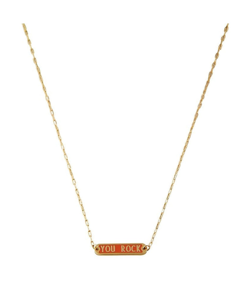 [product_category]-Design Letters Word Candy Necklace You Rock Brass Gold Plated, Orange-Design Letters-5710498192907-90304014OTYOUROCK-DES-1