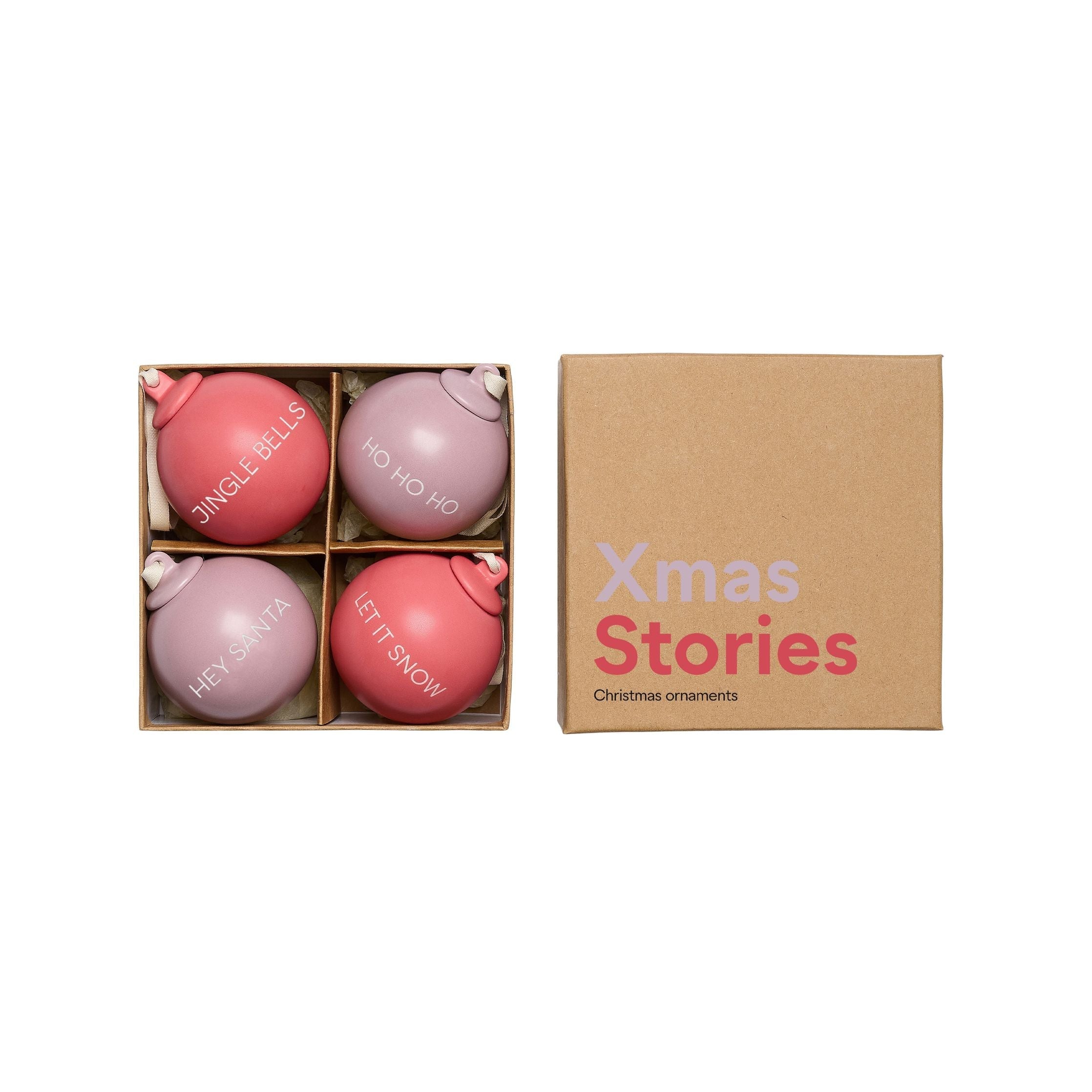 [product_category]-Design Letters Xmas Stories Ball Pendants 40mm (Set Of 4 Pcs), Lavender/Faded Rose-Design Letters-5710498195953-10105001LAVENFAROS-DES-1