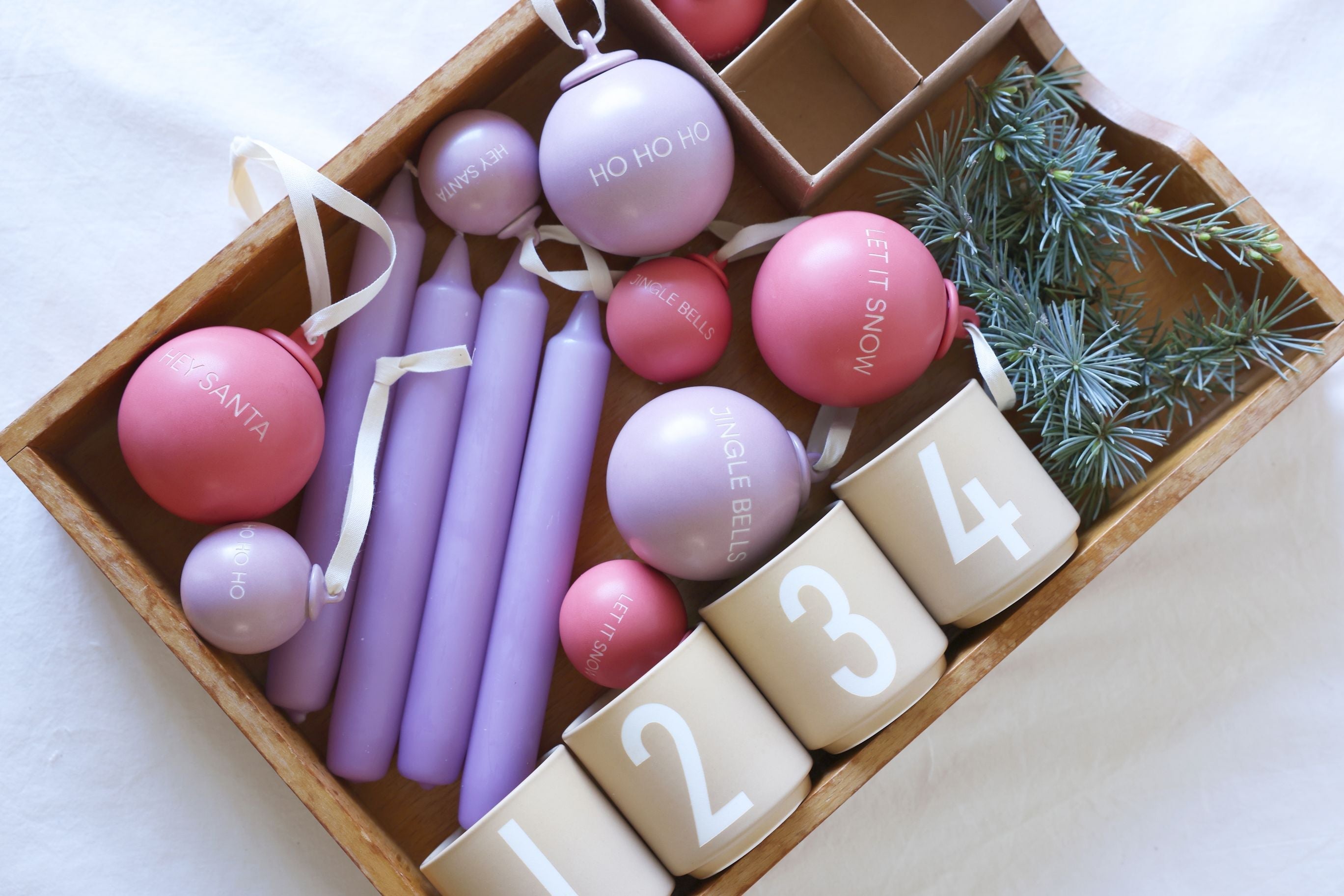 [product_category]-Design Letters Xmas Stories Ball Pendants 40mm (Set Of 4 Pcs), Lavender/Faded Rose-Design Letters-5710498195953-10105001LAVENFAROS-DES-6