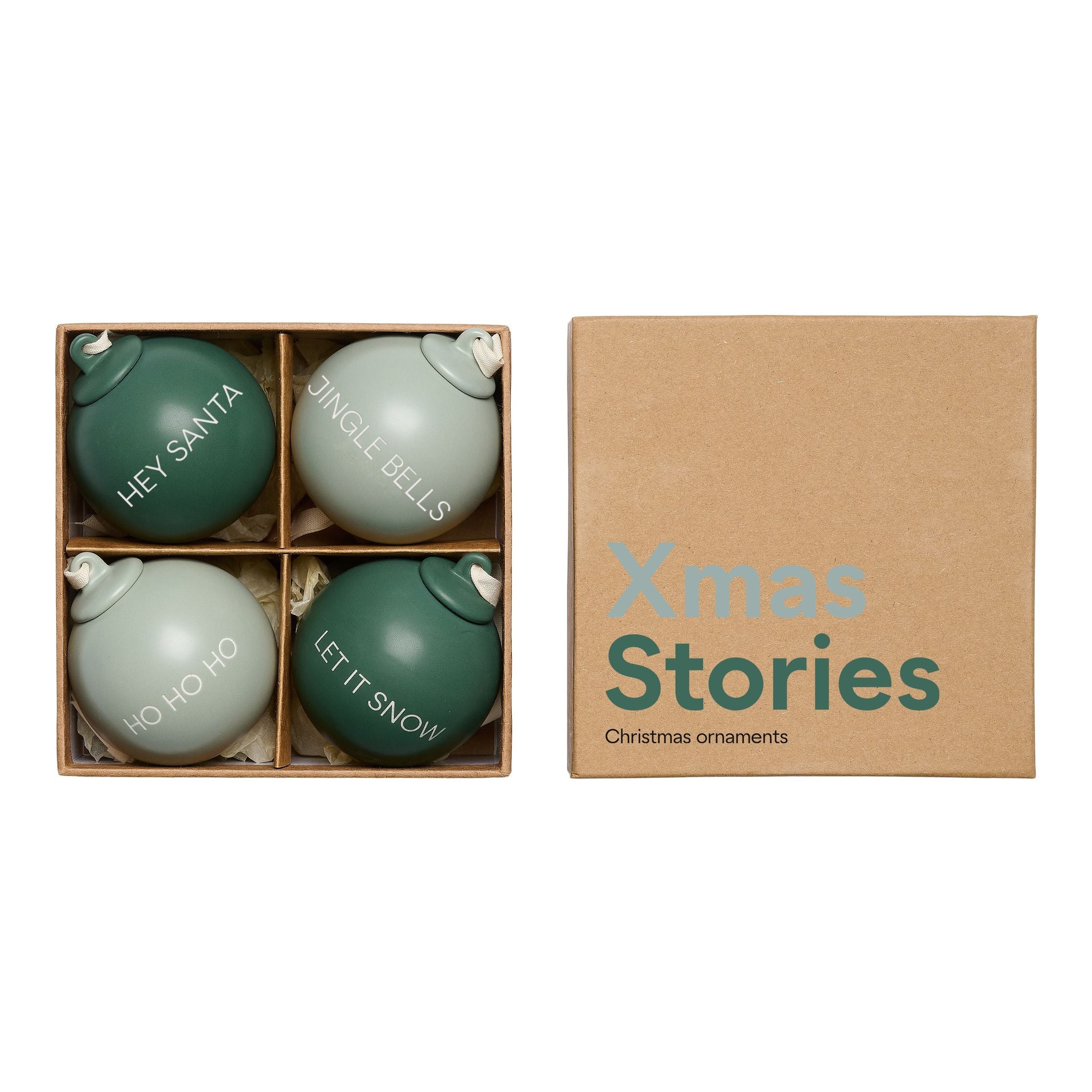 [product_category]-Design Letters Xmas Stories Ball Pendants 60mm (Set Of 4 Pcs), Dark Green/Dusty Green-Design Letters-5710498195939-10105002DGRNDUGREN-DES-1