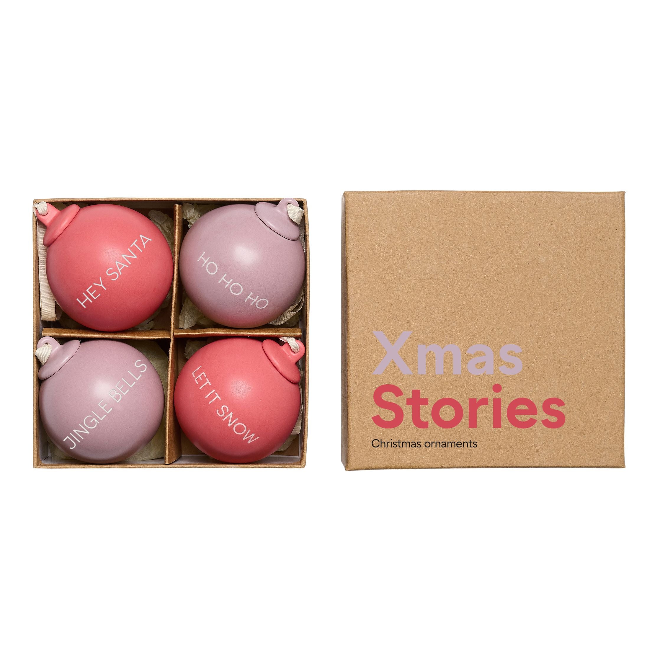 [product_category]-Design Letters Xmas Stories Ball Pendants 60mm (Set Of 4 Pcs), Lavender/Faded Rose-Design Letters-5710498195922-10105002LAVENFAROS-DES-1
