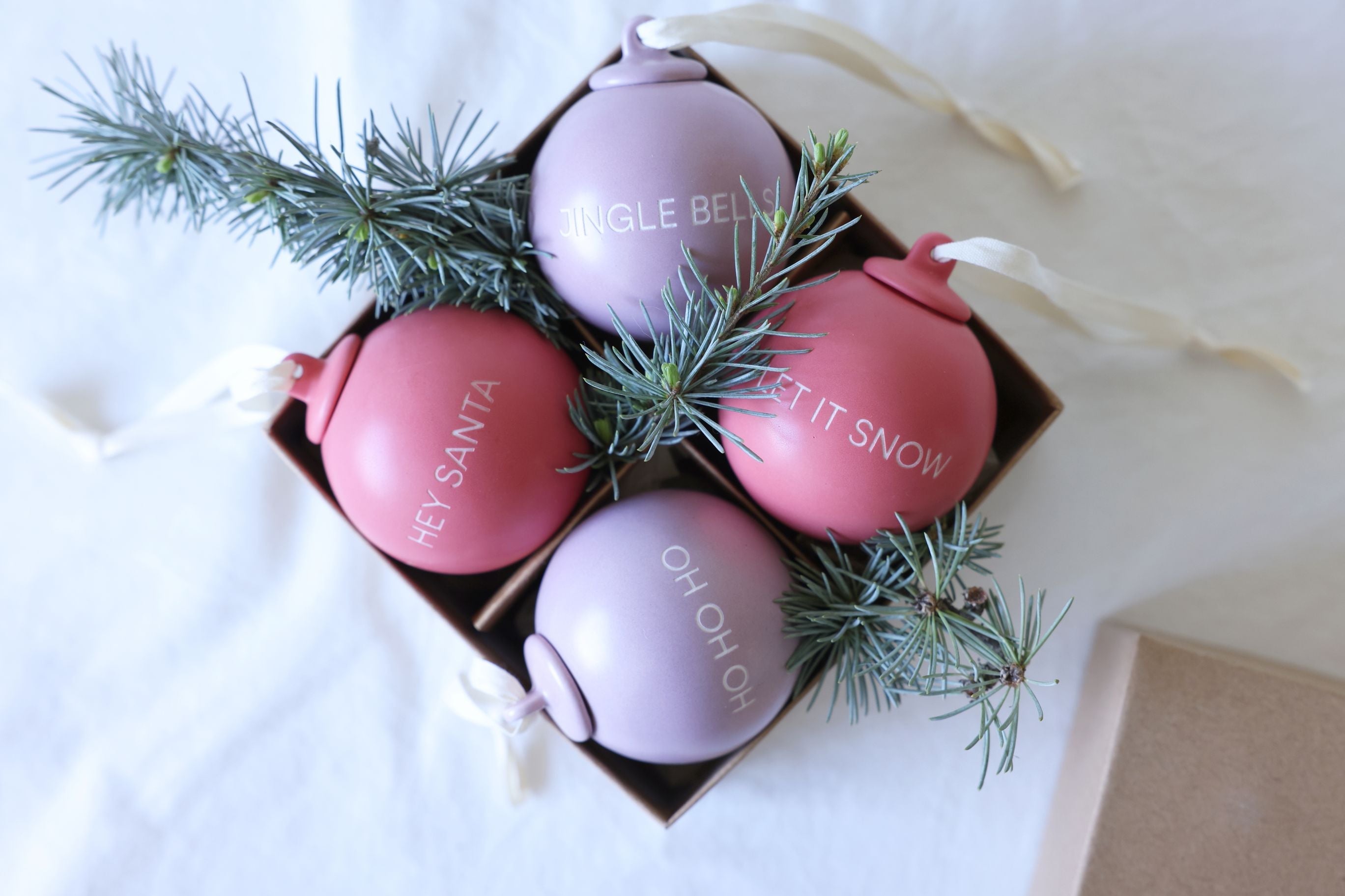 [product_category]-Design Letters Xmas Stories Ball Pendants 60mm (Set Of 4 Pcs), Lavender/Faded Rose-Design Letters-5710498195922-10105002LAVENFAROS-DES-7