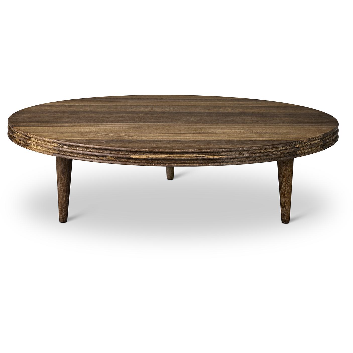 [product_category]-Dk3 Groove Three Legged Side Table Oak Smoked, øx H 110x37,5 Cm-DK3-5714615025918-GC-110-37-SO-OI-DK3-3
