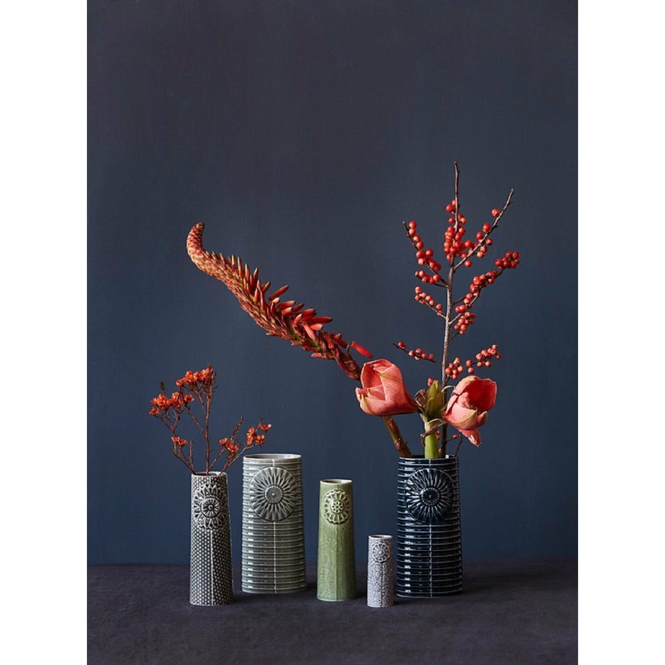 [product_category]-Dottir Pipanella Flower Vase Blue/Grey, 18,8cm-Dottir-5712466005189-11248-DOT-5
