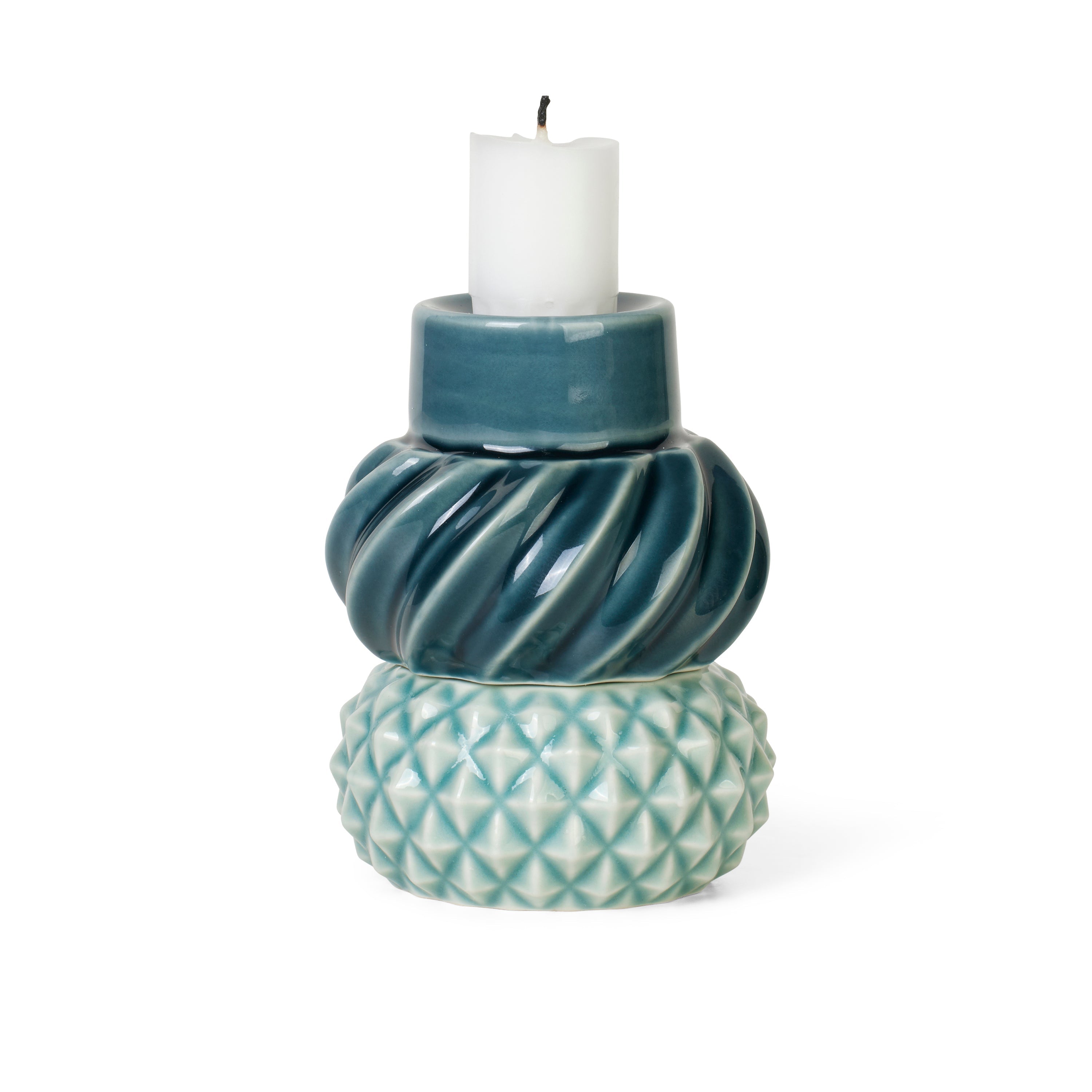 [product_category]-Dottir Samsurium Candlestick Two, Petrol & Peacock 2 Pcs.-Dottir-5712466005837-15312-DOT-2