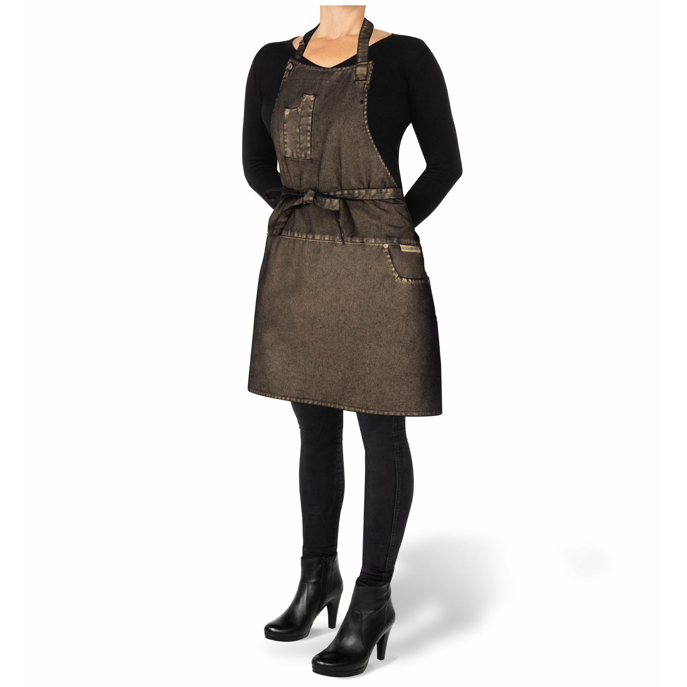 Dutchdeluxes Five Pocket Apron Slim Fit, Goldish Black