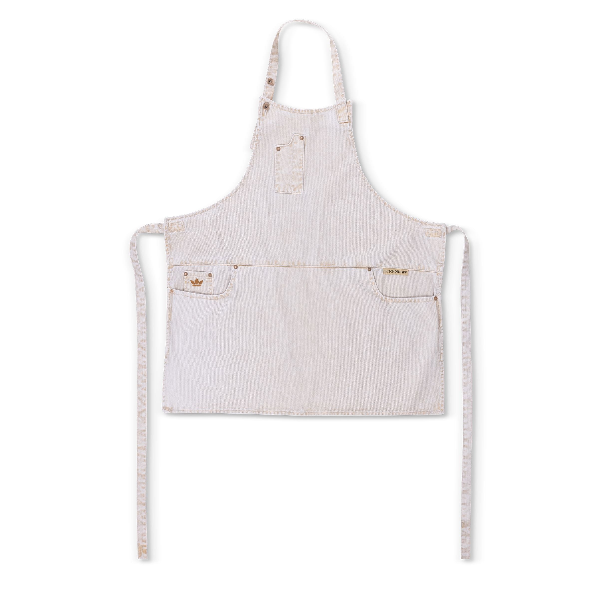 Dutchdeluxes Fem lommeforklæde Slim Fit, Goldish White