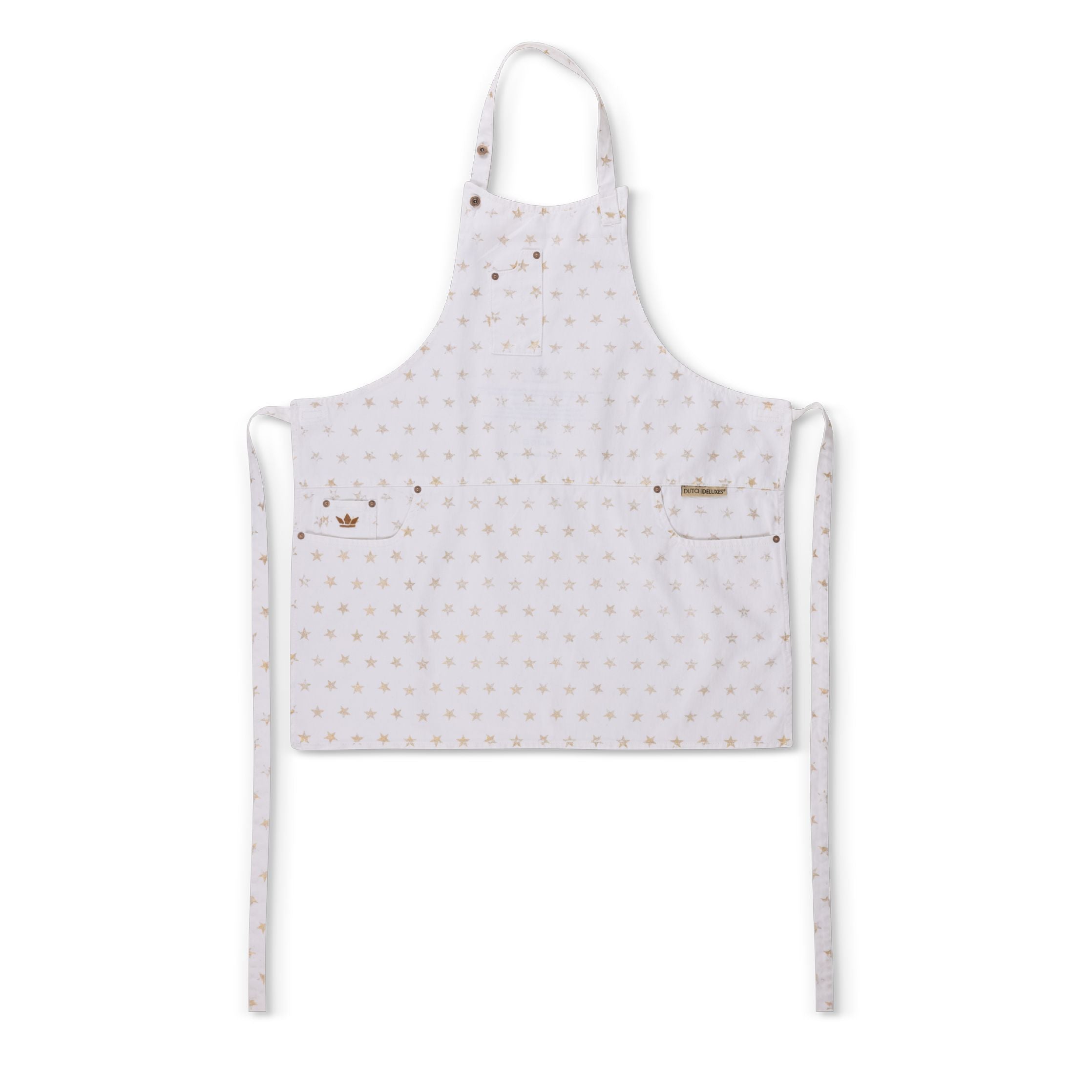Dutchdeluxes Fem lommeforklæd Slim Fit, Starry White