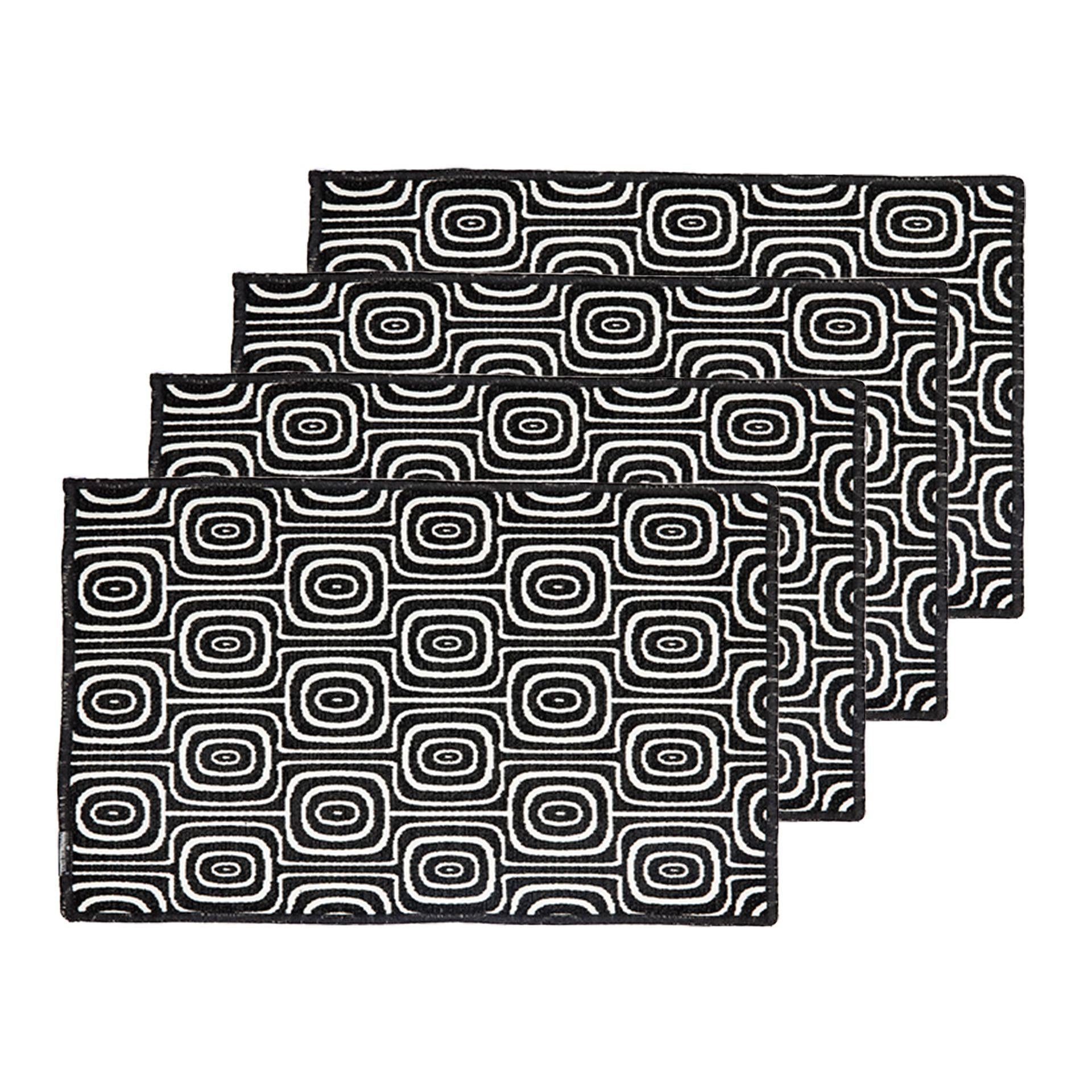 Dutchdeluxes Placemat Set Of 4 Black & White, Monkey Eyes