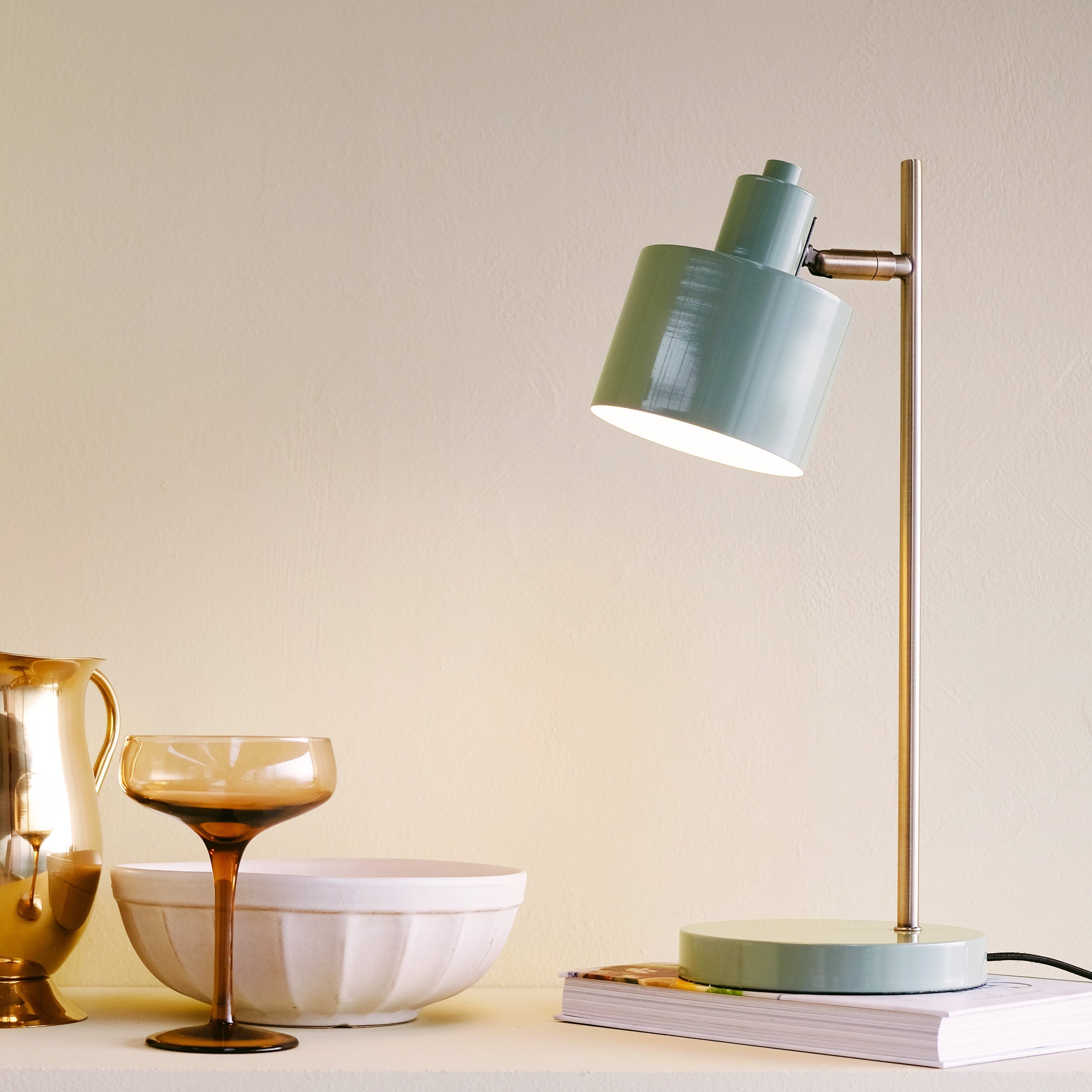 [product_category]-Dyberg Larsen Ocean Table Lamp, Olive/Brass-Dyberg Larsen-5704709071181-7118-DYB-6