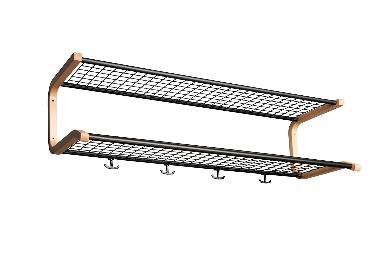 [product_category]-Essem Design Anna Hat Shelf Beech 100 Cm, Black-Essem Design-7392157002192-520-100 ST/B-ESS-1