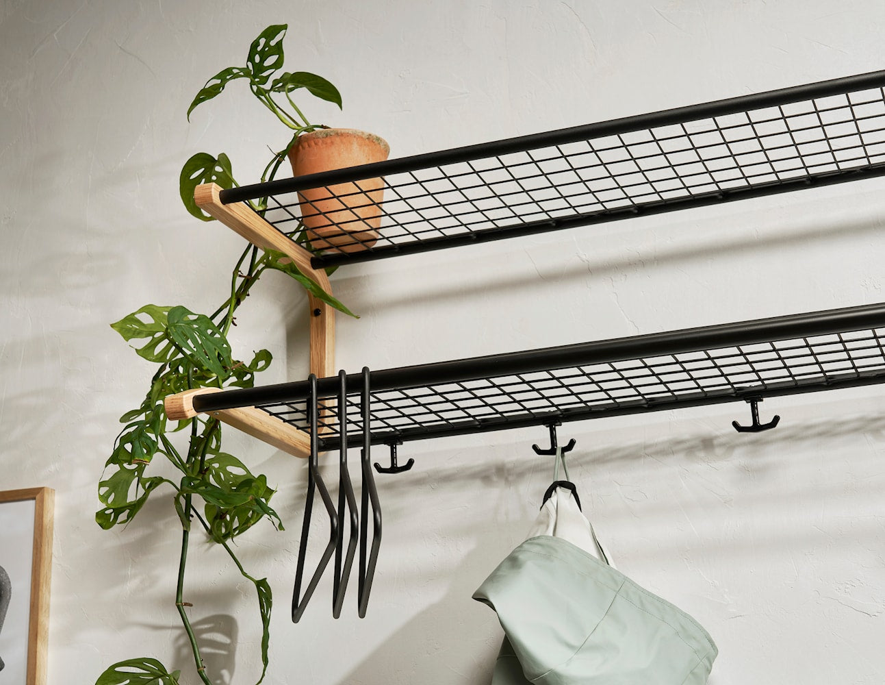 [product_category]-Essem Design Anna Hat Shelf Birch 100 Cm, Black-Essem Design-7392157003502-720-100 ST/BJ-ESS-3
