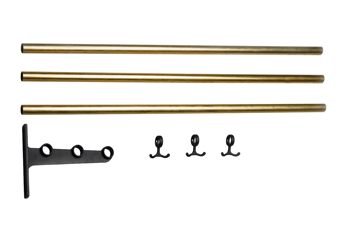 [product_category]-Essem Design Extension Part For Nostalgi Hat Shelf/Shoe Rack, Black/Brass-Essem Design-7392157004257-073-ESS-1